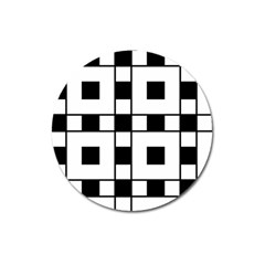 Black And White Pattern Magnet 3  (round) by Amaryn4rt