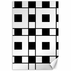 Black And White Pattern Canvas 24  X 36 