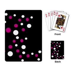 Pink And White Dots Playing Card by Valentinaart