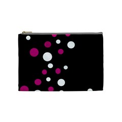 Pink And White Dots Cosmetic Bag (medium)  by Valentinaart