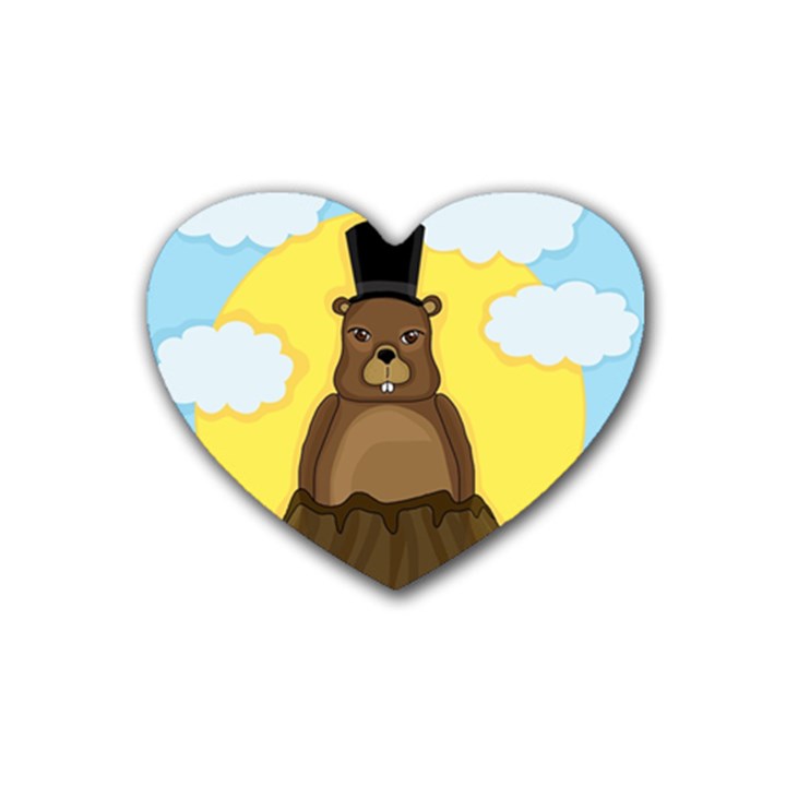 Groundhog Heart Coaster (4 pack) 