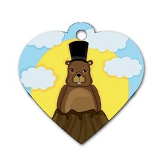 Groundhog Dog Tag Heart (one Side) by Valentinaart