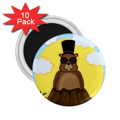 Happy Groundhog Day 2 25  Magnets (10 Pack)  by Valentinaart