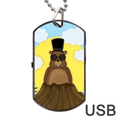 Happy Groundhog Day Dog Tag Usb Flash (two Sides)  by Valentinaart