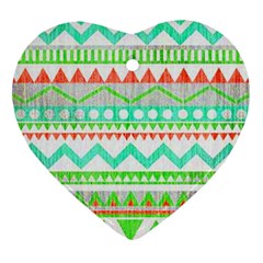 Cute Bohemian  Heart Ornament (2 Sides) by Brittlevirginclothing