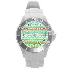 Cute Bohemian Round Plastic Sport Watch (l) by Brittlevirginclothing