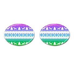 Cute Rainbow Bohemian Cufflinks (oval)