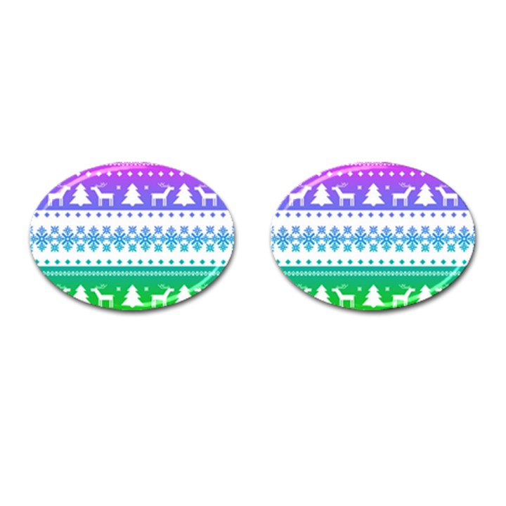 Cute rainbow bohemian Cufflinks (Oval)