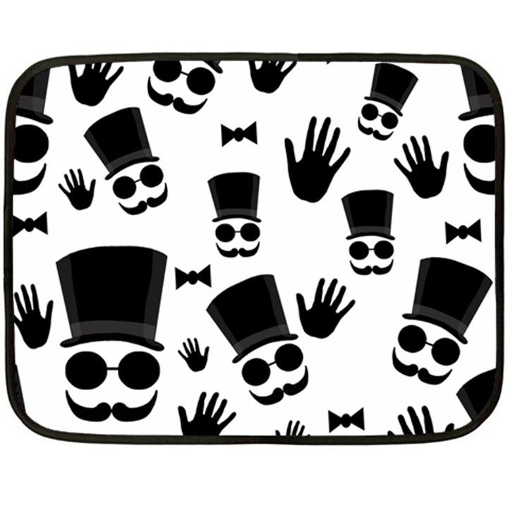 Gentlemen - black and white Fleece Blanket (Mini)