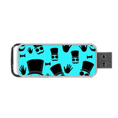 Gentlemen - Blue Pattern Portable Usb Flash (one Side) by Valentinaart