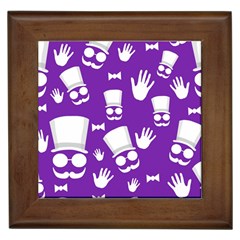 Gentleman Pattern - Purple And White Framed Tiles by Valentinaart