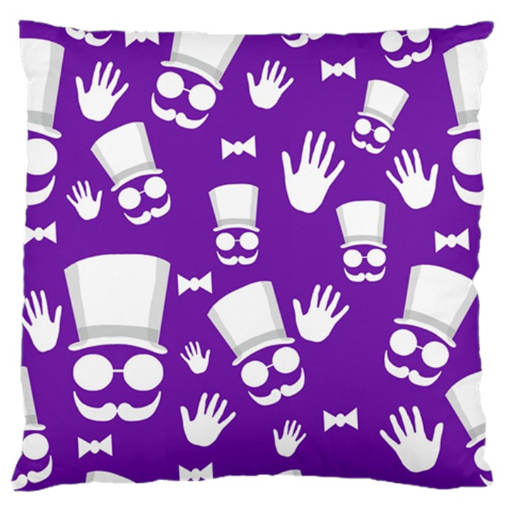 Gentleman pattern - purple and white Standard Flano Cushion Case (One Side)