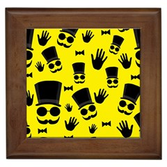 Gentlemen - Yellow Pattern Framed Tiles by Valentinaart