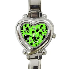 Gentleman - Green Pattern Heart Italian Charm Watch by Valentinaart