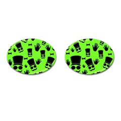 Gentleman - Green Pattern Cufflinks (oval)
