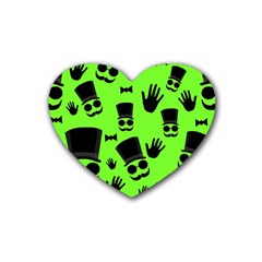 Gentleman - Green Pattern Rubber Coaster (heart) 