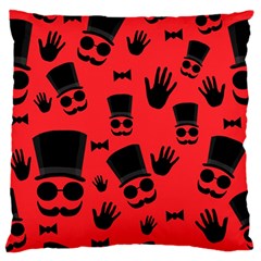 Gentlemen - Red Large Flano Cushion Case (two Sides) by Valentinaart