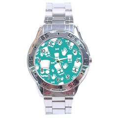 Gentleman Pattern Stainless Steel Analogue Watch by Valentinaart