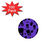 Gentleman Purple Pattern 1  Mini Buttons (100 Pack)  by Valentinaart