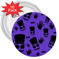 Gentleman Purple Pattern 3  Buttons (10 Pack)  by Valentinaart