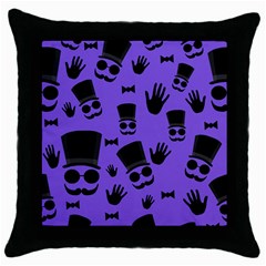 Gentleman Purple Pattern Throw Pillow Case (black) by Valentinaart