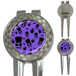 Gentleman purple pattern 3-in-1 Golf Divots Front