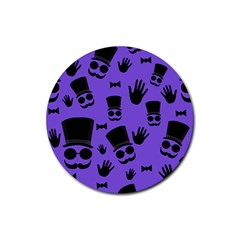Gentleman Purple Pattern Rubber Coaster (round) 