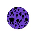 Gentleman purple pattern Rubber Coaster (Round)  Front