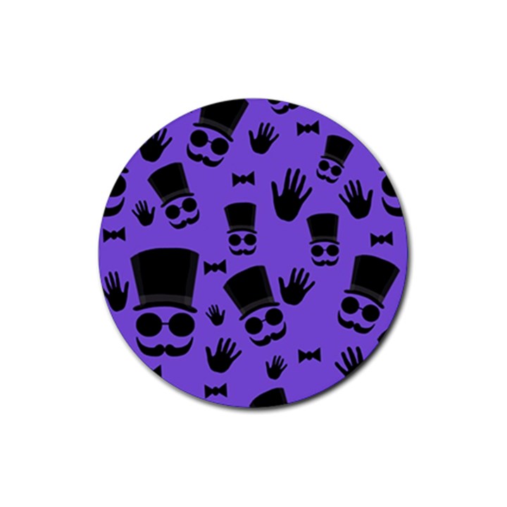 Gentleman purple pattern Rubber Coaster (Round) 
