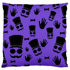 Gentleman Purple Pattern Large Flano Cushion Case (one Side) by Valentinaart