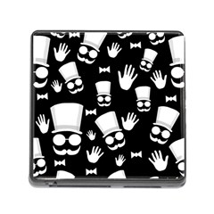 Gentleman - Black And White Pattern Memory Card Reader (square) by Valentinaart