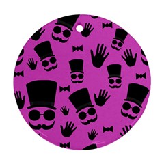 Gentleman - Magenta Pattern Ornament (round)  by Valentinaart