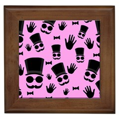 Gentleman - Pink Pattern Framed Tiles by Valentinaart