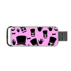 Gentleman - Pink Pattern Portable Usb Flash (two Sides) by Valentinaart