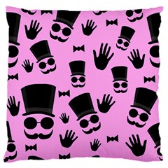 Gentleman - Pink Pattern Large Flano Cushion Case (one Side) by Valentinaart
