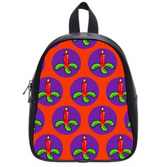 Christmas Candles Seamless Pattern School Bags (small) 