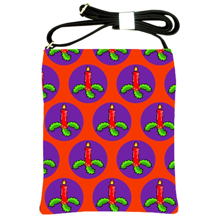 Christmas Candles Seamless Pattern Shoulder Sling Bags