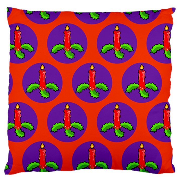 Christmas Candles Seamless Pattern Standard Flano Cushion Case (Two Sides)