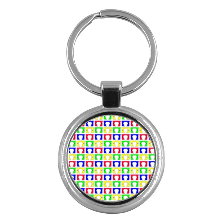 Colorful Curtains Seamless Pattern Key Chains (Round) 