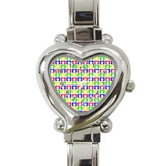 Colorful Curtains Seamless Pattern Heart Italian Charm Watch by Amaryn4rt