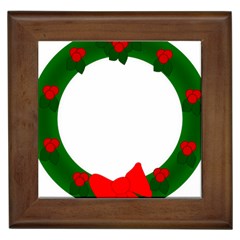 Holiday Wreath Framed Tiles by Amaryn4rt