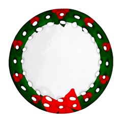 Holiday Wreath Round Filigree Ornament (2side) by Amaryn4rt