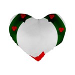 Holiday Wreath Standard 16  Premium Heart Shape Cushions Front