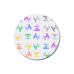 Rainbow Clown Pattern Rubber Coaster (round) 