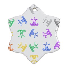 Rainbow Clown Pattern Snowflake Ornament (2-side)