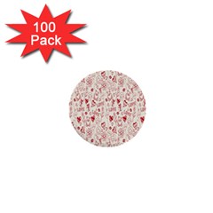 Heart Surface Kiss Flower Bear Love Valentine Day 1  Mini Buttons (100 pack) 