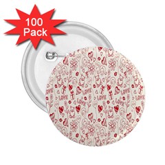 Heart Surface Kiss Flower Bear Love Valentine Day 2.25  Buttons (100 pack) 