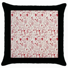 Heart Surface Kiss Flower Bear Love Valentine Day Throw Pillow Case (Black)