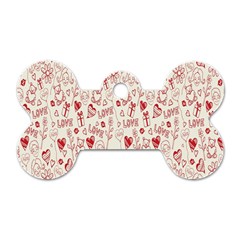 Heart Surface Kiss Flower Bear Love Valentine Day Dog Tag Bone (Two Sides)