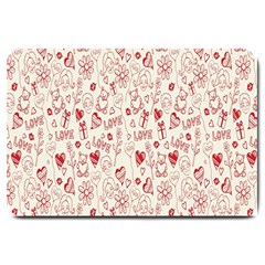 Heart Surface Kiss Flower Bear Love Valentine Day Large Doormat 
